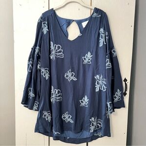 Lost + Wander Boho Floral Embroidered Swim Tunic  Dress Médium